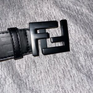Fendí Black Double-F F Belt with Matte Black Hardware